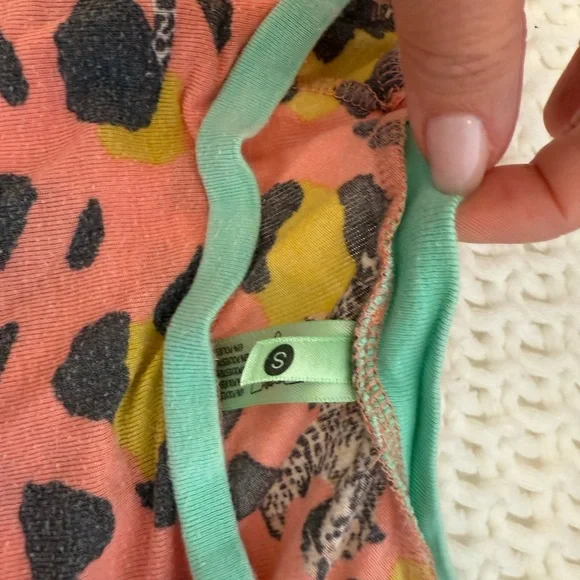Leopard Print Pajamas - Salmon/Teal 🐆 Honeydew Brand - Picture 3 of 8